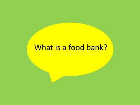 What is a food bank?. A food bank is a place which stocks food, typically basic items and non- perishable items, that are then supplied free of charge.