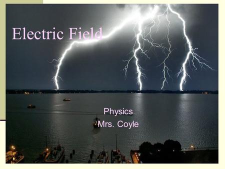 Electric Field Physics Mrs. Coyle.