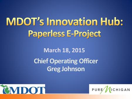 Chief Operating Officer Greg Johnson. 7 Million Sheets of Paper.