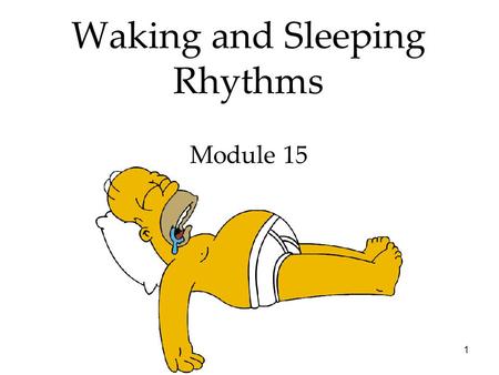 1 Waking and Sleeping Rhythms Module 15. 2 States of Consciousness Overview Waking Consciousness  Selective Attention  Levels of Information Processing.