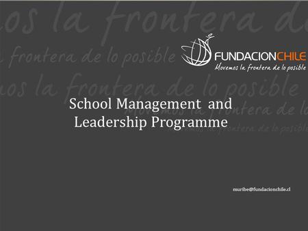 School Management and Leadership Programme