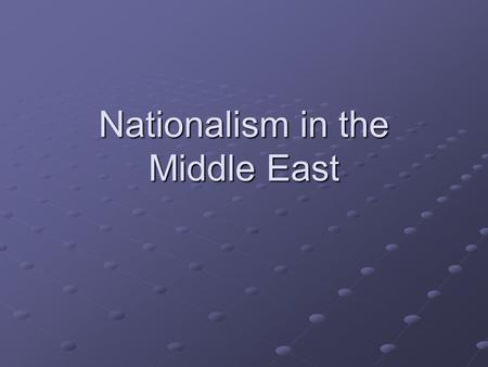 Nationalism in the Middle East. Zionism A movement founded in the 1890s to promote the establishment of a Jewish homeland in Palestine. Theodor Herzl.