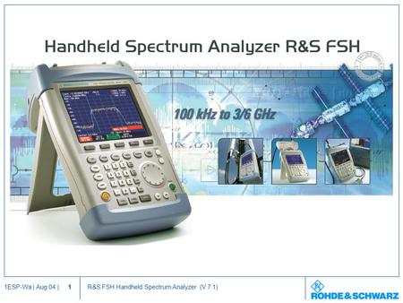 Handheld Spectrum Analyzer R&S FSH