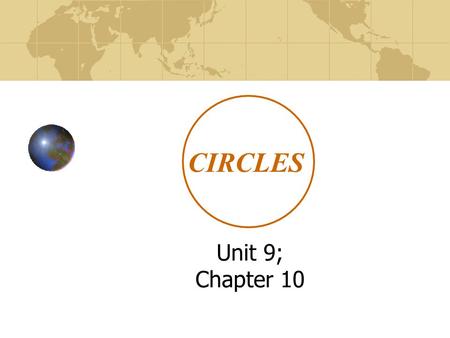 CIRCLES Unit 9; Chapter 10. Tangents to Circles lesson 10.1 California State Standards 7: Prove and Use theorems involving properties of circles. 21: