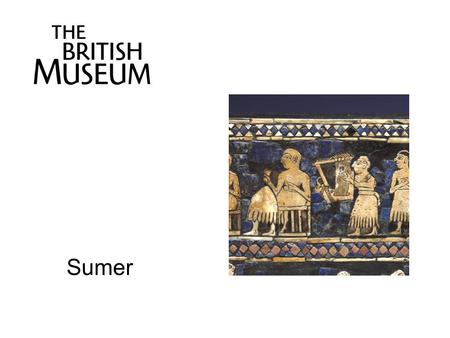 Sumer. Shell plaque from 'Queen' Puabi's Grave Ur, southern Iraq, about 2600-2400 BC Presumed to have been a decoration on a lyre or harp Shell was.