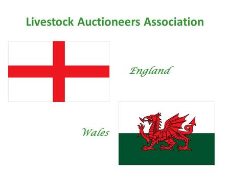 Livestock Auctioneers Association England Wales. Livestock Auctioneers Association 122 Markets (67 with weekly calf sales) £1.85 billion turnover Annual.