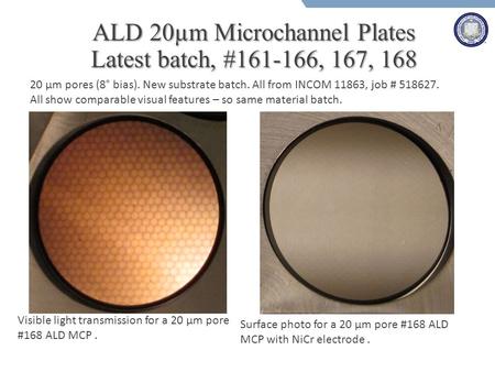 ALD 20µm Microchannel Plates