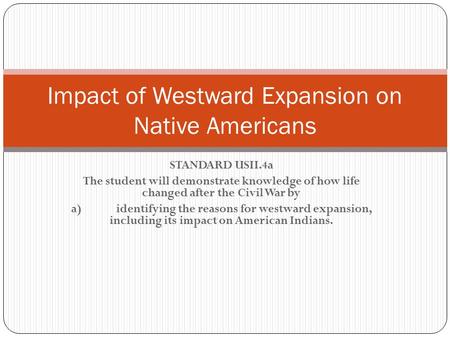 Impact of Westward Expansion on Native Americans