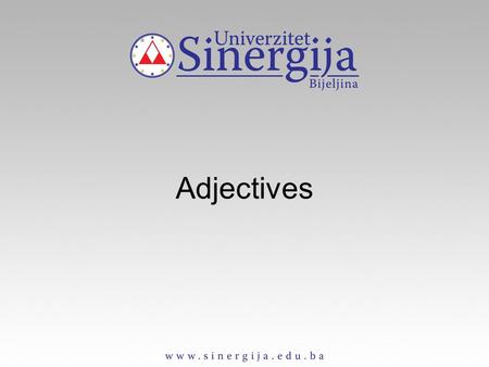Adjectives. An adjective describes the person, thing etc., which noun refers to. We use adjectives to say what a person, etc. is like or seems like. Adjectives.