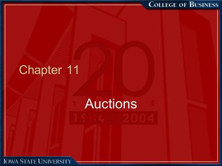 Chapter 11 Auctions.