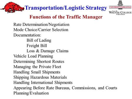 Functions of the Traffic Manager