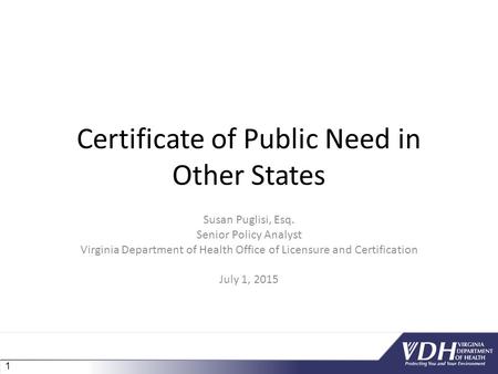 Certificate of Public Need in Other States