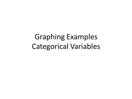 Graphing Examples Categorical Variables