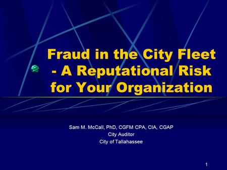Fraud in the City Fleet - A Reputational Risk for Your Organization