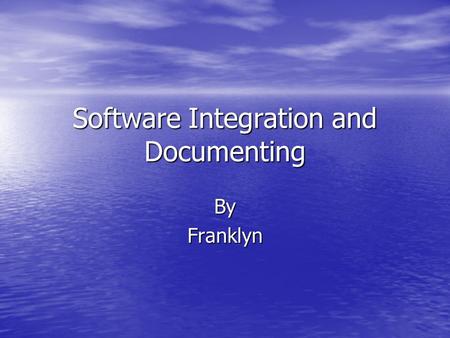 Software Integration and Documenting