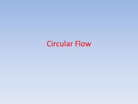 Circular Flow. Notice that goods & services and resources flow around the economy in one direction, while money flows around the economy in the opposite.