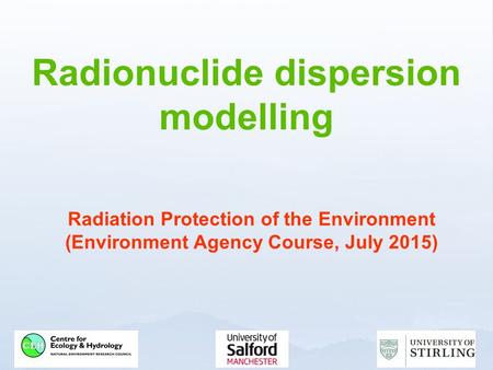 Radionuclide dispersion modelling