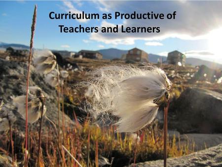 Curriculum as Productive of Teachers and Learners.