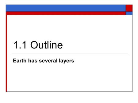 Earth has several layers