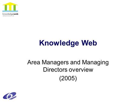 Knowledge Web Area Managers and Managing Directors overview (2005)