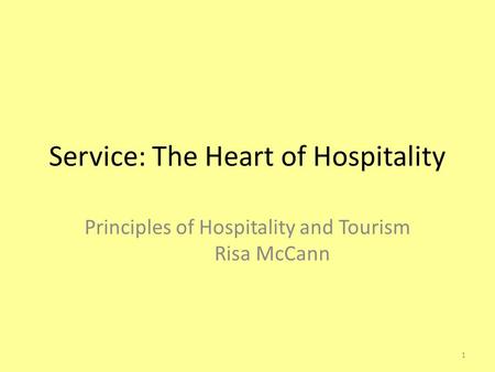Service: The Heart of Hospitality