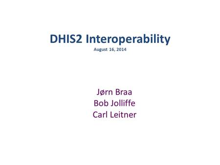 DHIS2 Interoperability