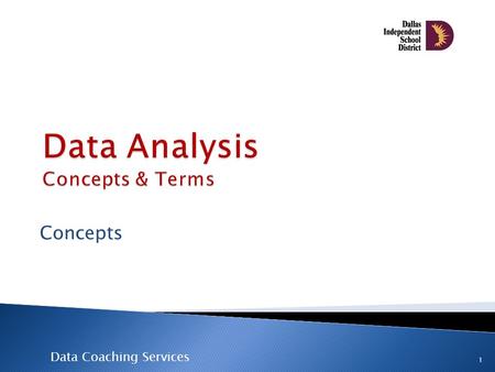 Data Analysis Concepts & Terms