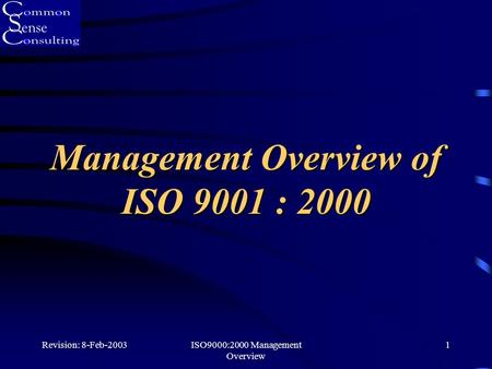Management Overview of