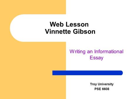 Web Lesson Vinnette Gibson