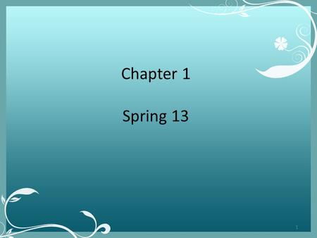 Chapter 1 Spring 13.