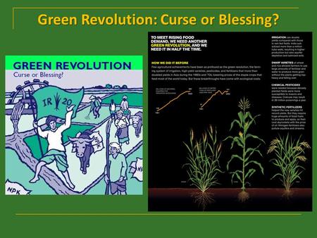 Green Revolution: Curse or Blessing? A. Development & Diffusion of Agriculture: Three agricultural revolutions: Neolithic Revolution 1. Neolithic Revolution.