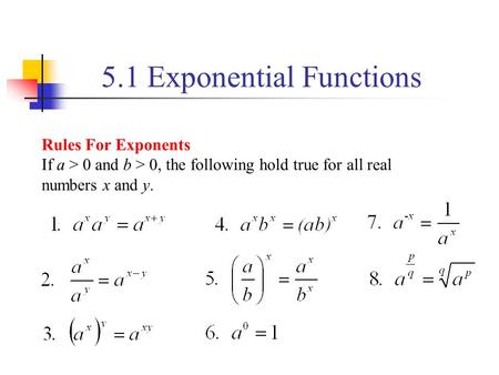5.1 Exponential Functions