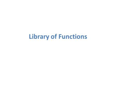 Library of Functions.