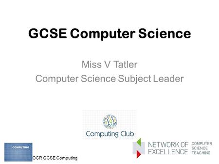 Miss V Tatler Computer Science Subject Leader