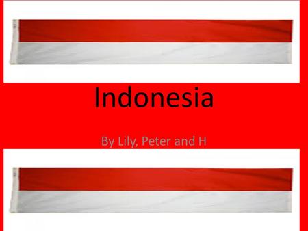 Indonesia By Lily, Peter and H. General Facts There are around 250 million people living in Indonesia. There are 17,500 islands. The capital of Indonesia.