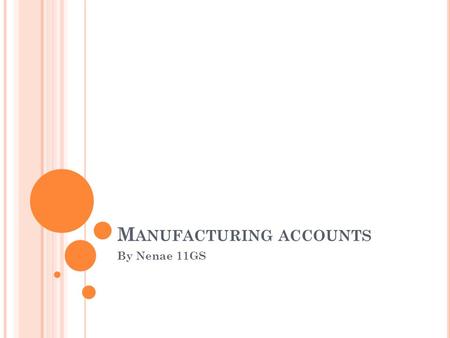 Manufacturing accounts