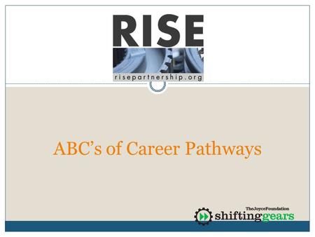ABC’s of Career Pathways. A Better Future For Wisconsin Healthy communities with successful businesses providing good jobs Improved supply of skilled.