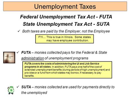 Unemployment Taxes Federal Unemployment Tax Act - FUTA
