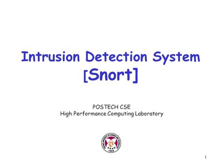 Intrusion Detection System [Snort]