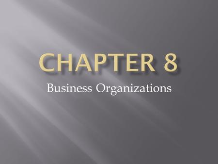 Business Organizations. Starting a Business  Entrepreneurs : people who decide to start a business and are willing to take risks  Entrepreneurs should.