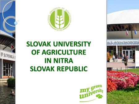 SLOVAK UNIVERSITY OF AGRICULTURE IN NITRA SLOVAK REPUBLIC