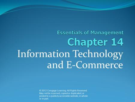Essentials of Management Chapter 14