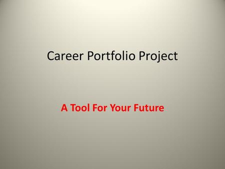 Career Portfolio Project