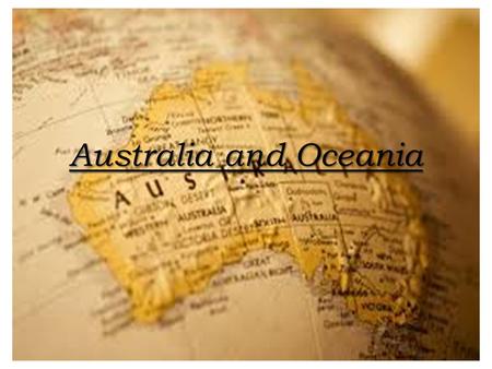 Australia and Oceania.