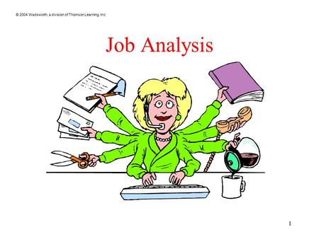 © 2004 Wadsworth, a division of Thomson Learning, Inc 1 Job Analysis.