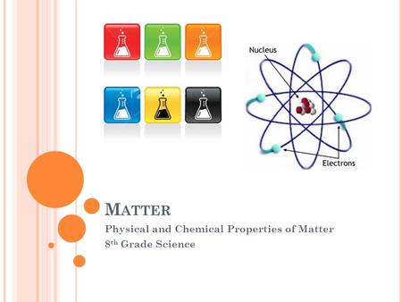 M ATTER Physical and Chemical Properties of Matter 8 th Grade Science.