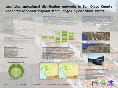 Localizing agricultural distribution networks in San Diego County The Farms to School program at San Diego Unified School District Abstract Contemporary.