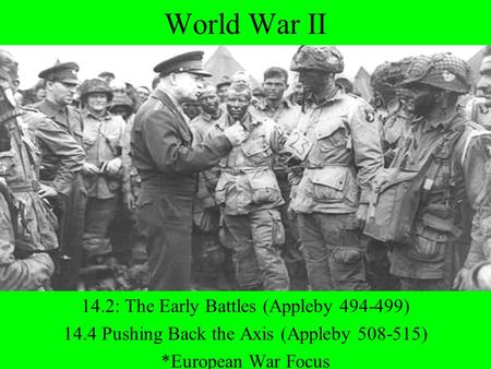 World War II 14.2: The Early Battles (Appleby )