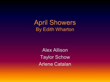 April Showers By Edith Wharton