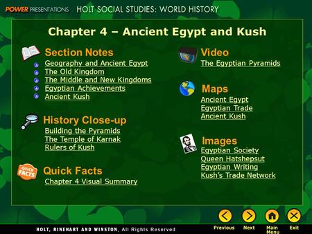 Chapter 4 – Ancient Egypt and Kush